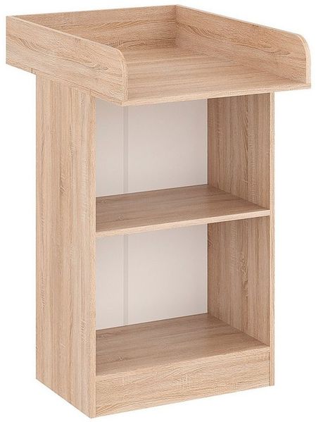 KOMTO Wickelkommode Sonoma Eiche - Wickeltisch Schmal, Baby Kommode mit Wickelaufsatz abnehmbar, Baby Changing Table | Lulliblox M1