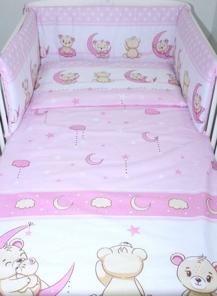 Primawela Babybettwäsche 3 teiliges Baby Bettset mit Bettwäsche und Nestchen für Bett 70x140 cm