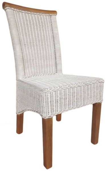 Amagohome Rattanstuhl Esszimmer Stuhl Rattanstuhl Esstisch Stuhl weiß Perth Rattan natur Kor