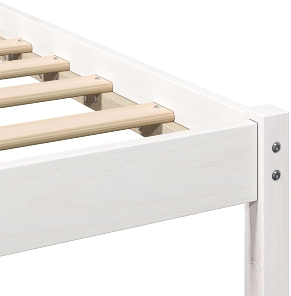vidaXL Bettrahmen mit Kopfteil Weiß 90 x 190 cm Massives Kiefernholz 872270 Bild 7