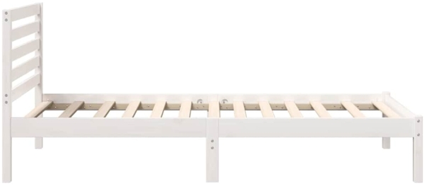 vidaXL Bettrahmen mit Kopfteil Weiß 90 x 190 cm Massives Kiefernholz 872270 Bild 5