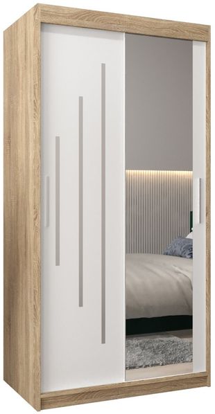 MOEBLO Schiebetürenschrank MALTESE 2 (mit Spiegel, mit/ ohne Schubladen, Schwebetürenschrank Schrank Garderobe Schiebtüren Schlafzimmer Wohnzimmerschrank) (BxHxT):100/120/150/180/200/250x200x62 cm
