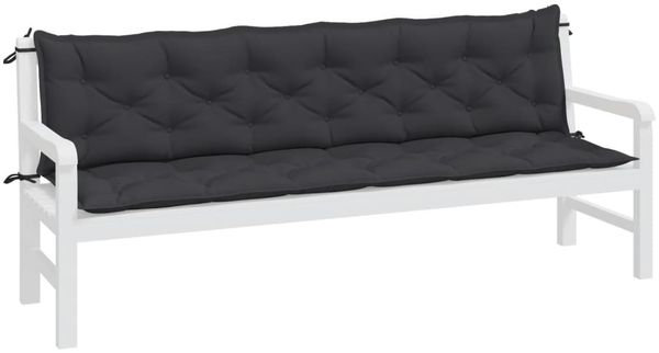 vidaXL Gartenbank-Auflagen 2 Stk. Schwarz 200x50x7 cm Oxford-Gewebe 361742 Bild 3