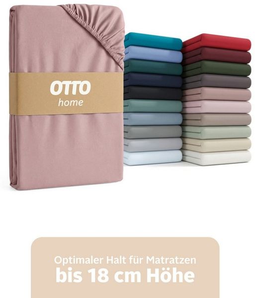 OTTO home Spannbettlaken PHYSALIS in BASIC und PREMIUM Qualität, 100% Baumwolle, Jersey (160 g/m), Gummizug: rundum, (1 Stück), für Matratzen bis 18 cm Höhe, Bettlaken, Spannbetttuch, pflegeleicht