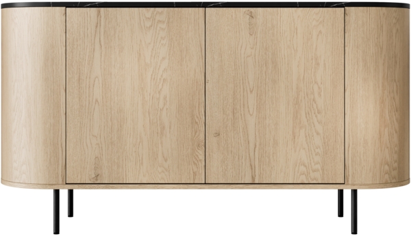 Kommode Lygrint 140 2D (Farbe: Eiche Cremona / Marmor Schwarz + Schwarz)