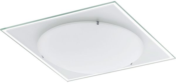 LED Deckenleuchte, Glas satiniert, Spiegelrand L 30 cm