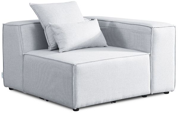 HOME DELUXE Modulares Sofa Rechtes Ecksofa VERONA - 120 x 70 cm Hellgrau