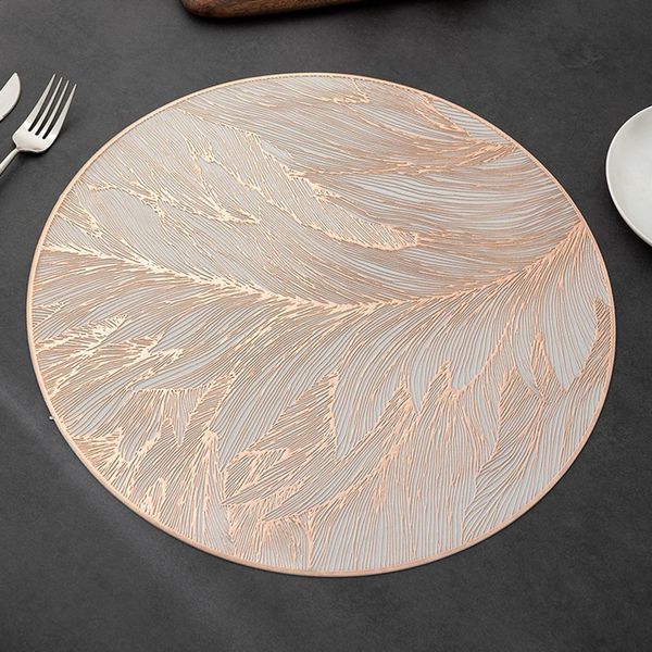 XDeer Tischdecke 4 stück Tischset, Platzset Rund/Rechteck,Tischsets Abwaschbar, Hitzebeständige, 38 * 38 cm