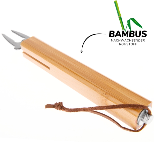 bremermann Teleskop-Grillgabel, 2er Set, inkl. Tasche, ausziehbar, Edelstahl silber / Bambus natur, ca. 80,5 cm Bild 7
