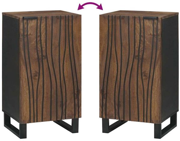 vidaXL Sideboard Braun 40 x 33 x 75 cm massives Mangoholz 4018032 Bild 9