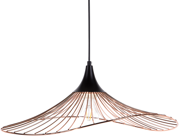 'Mazaro' Hängeleuchte Kupfer Metall Glühbirnen-Optik Schirm mit Gitter in Trichterform für Wohnzimmer Esszimmer Minimalistischer Stil