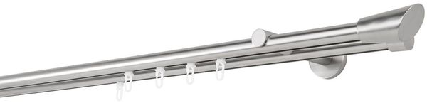 ondeco Gardinenstange Profil Wandabstand 12cm Rag, Ø 20 mm, 2 läufig-läufig, Wunschmaßlänge, Bohren, verschraubt