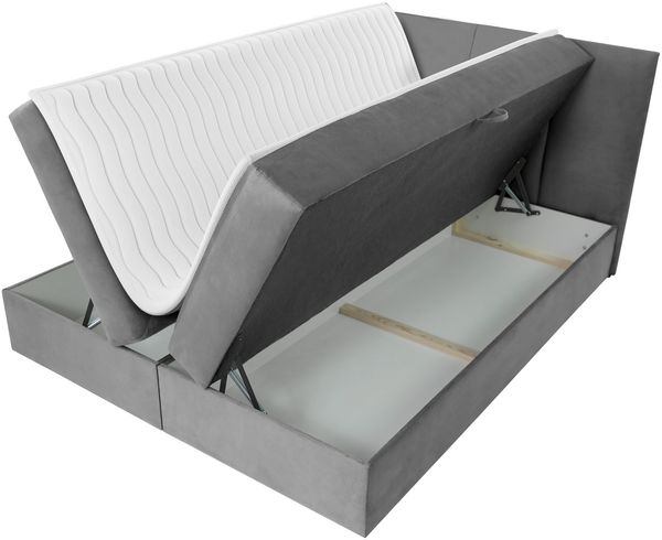 Boxspringbett Rebos, Grau, 180x200 cm Bild 3