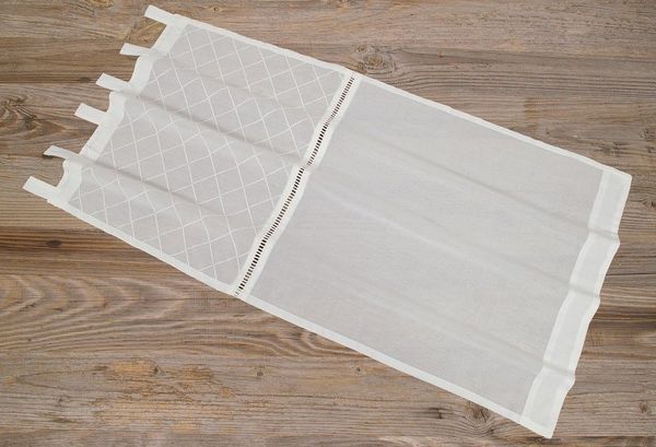 matches21 HOME & HOBBY Scheibengardine Scheiben-Gardine Spitze Landhaus-Stil lang 45 x 90 cm Baumwolle (1 St), Schlaufen, Kurz-Gardinen als blickdichter Wohnzimmer Vorhang Küchen-Gardine
