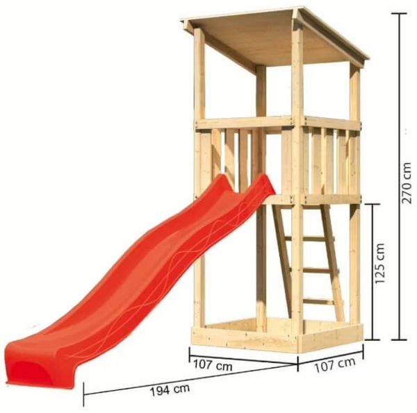 Karibu Spielturm Anna Mit roter Rutsche Bild 2