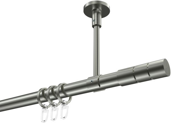 Gardinenstangen-Set Sonette Elanto 240 cm (geteilt in 2 x 120 cm), 1-läufig, 20 mm Ø Edelstahl-Optik