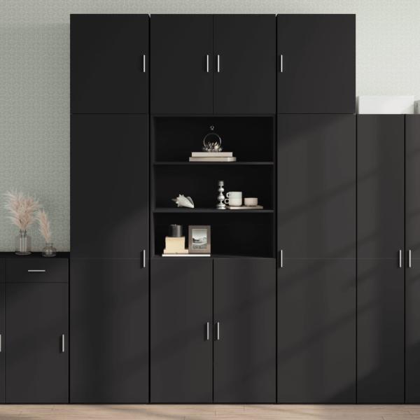 vidaXL Highboard Schwarz 80x42,5x249 cm Holzwerkstoff 3281358