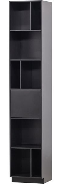 Regal Finca aus Kiefernholz, modern, schwarz, 40 cm breit, mit push-to-open Tür
