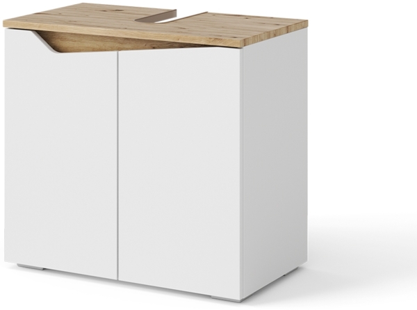 Waschbeckenunterschrank Marelle Weiß/Artisan 60 x 57.5 cm mit 2 Türen Vicco