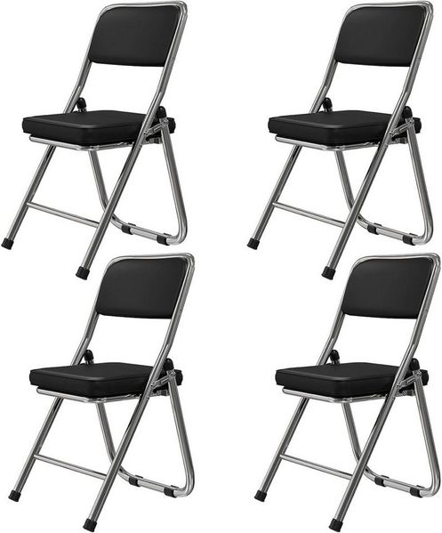 JEOBEST Klappstuhl Küchenstuhl Campingstuhl, Faltstuhl Besucherstuhl Konferenzstuhl, (Set, 4 St)Gepolstert - Metall-Gestell - für Gäste,Büro, Event & Party