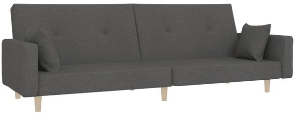 vidaXL Schlafsofa 2-Sitzer mit 2 Kissen, Dunkelgrau Bild 2