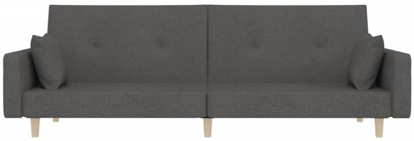 vidaXL Schlafsofa 2-Sitzer mit 2 Kissen, Dunkelgrau Bild 5
