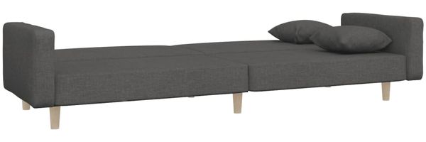 vidaXL Schlafsofa 2-Sitzer mit 2 Kissen, Dunkelgrau Bild 6
