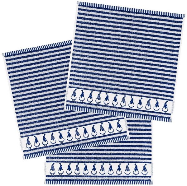 Kracht Geschirrtuch Wichtel, (Set, 3-tlg, Set), 3er Pack Frottee Küchenhandtücher (3 Stück) ca. 50x50 cm Baumwolle