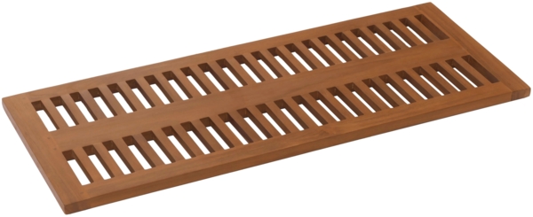 Teak-Badematte HWC-M86, Duschmatte Badvorleger, hochwertiges B-Grade-Teak (Kernholz, 20-30 Jahre), 3x40x100cm