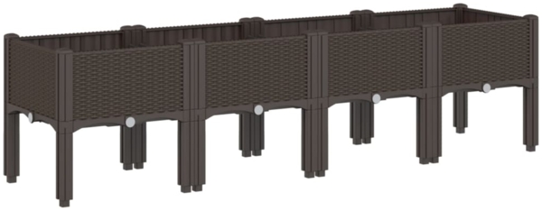 vidaXL Pflanzkasten mit Beinen Braun 160x40x42 cm PP 367905