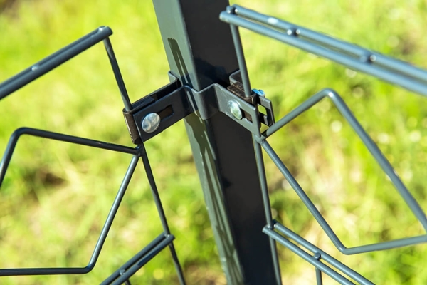 HOME DELUXE Doppelstabmattenzaun Schmuckzaun Raute inkl. Eckpfosten Anthrazit/Grün MORATA - 200 cm x 30m ohne Eckpfosten Bild 4