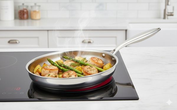 Pfanne Bratpfanne Edelstahl Ø28cm Induktion Cheffinger CF3PLYFP28