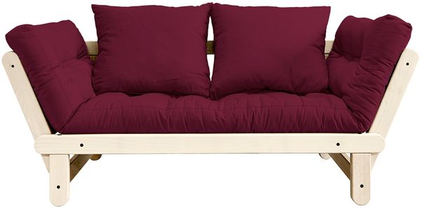KARUP DESIGN Futonsofa BEAT Gestell Natur Matratze Bordeaux