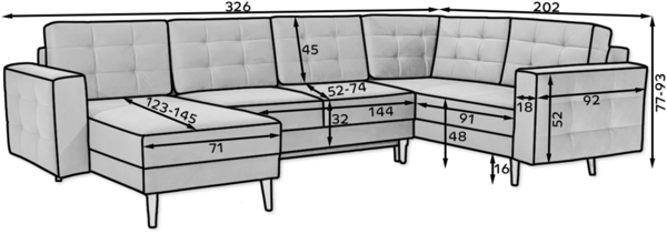 Eltap Asgard U Ecksofa (Monolith 79) Wendbar Bild 2