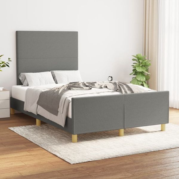 vidaXL Bettgestell ohne Matratze Dunkelgrau 120x190 cm Stoff 3270500