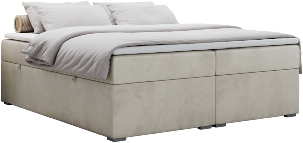 Boxspringbett - Doppelbett mit Multipocket-Matratze - BESS -140x200 - Beige Velours - H4 Bild 3