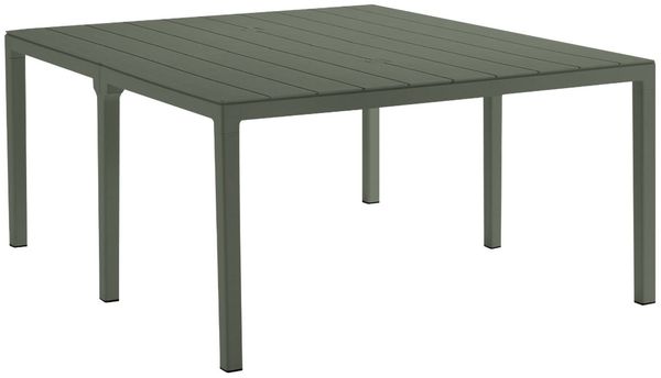 Dmora Gartentisch Campana, Picknickbasis, Mehrfachposition Garten-Esstisch, Mehrzweck-Außenbank, Made in Italy, 292x86 h74 cm, Grün