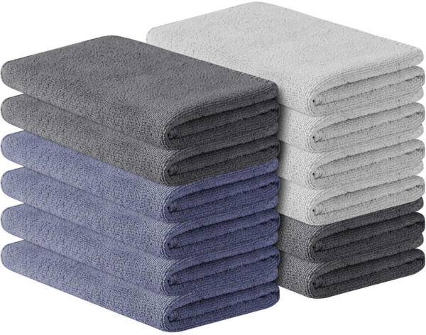URAGT 12er Set Microfaser Handtücher Sauna Fitness Sport 30x30cm
