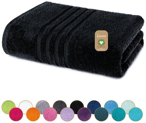 Lavea Badetuch Bali Duschtuch 100x150 cm Duschtuch 70x140 cm, Weiches Bio-Baumwollfrottee (1-St), Handtuch, GOTS-zertifiziert, extra saugstark mit 500g/m²