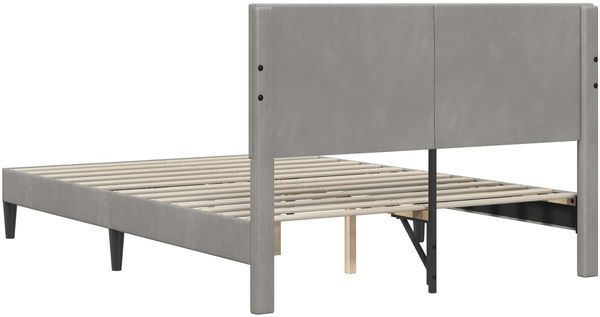 vidaXL Bettrahmen mit Kopfteil Hellgrau 160 x 200 cm Samt 42027673 Bild 6