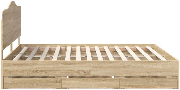 vidaXL Bettrahmen Sonoma-Eiche 200 x 200 cm Ingenieurs Holz 3413382 Bild 9