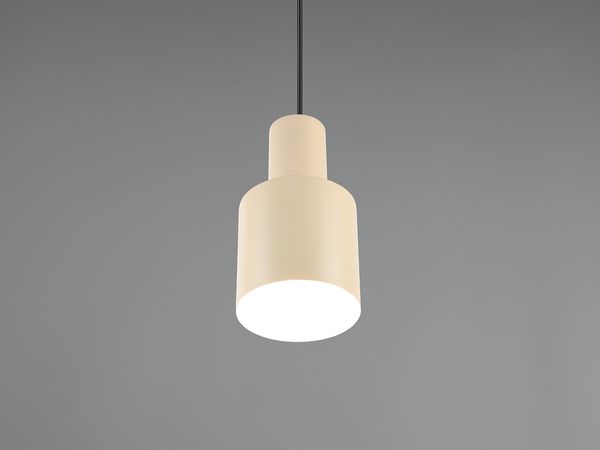 Kleine Pendelleuchte AGUDO mit Metall Lampenschirm Beige, Ø 12cm Bild 7