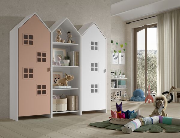 Schrank Casami Bruges 37 x 172,8 x 171,3 cm MDF Rosa Weiß