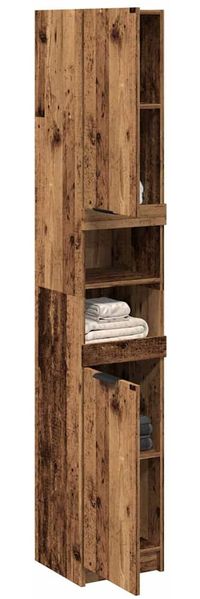 vidaXL Badschrank Altholz-Optik 32x34x188,5 cm Holzwerkstoff 856943