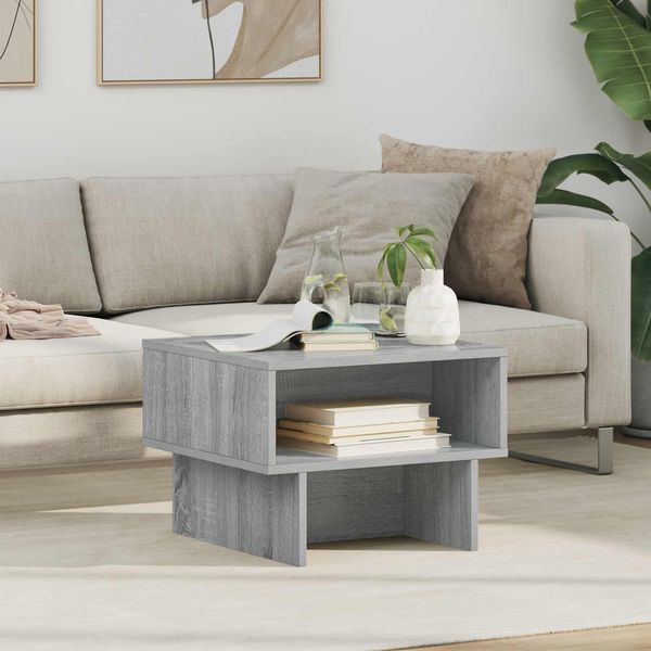 vidaXL Couchtisch, Holz Graues Sonoma, 48 x 46 x 35 cm