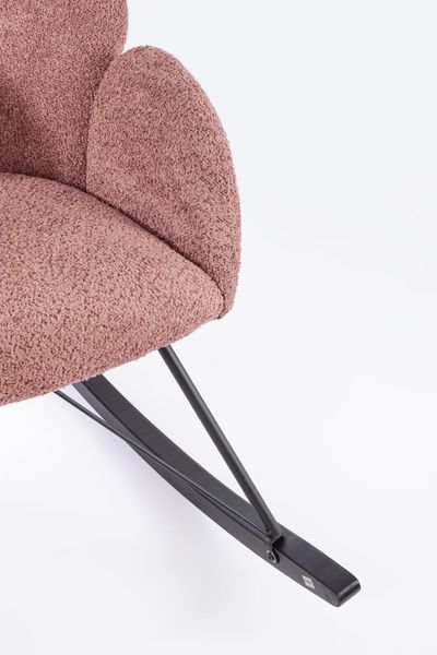 Schaukelsessel Sibilla aus Boucle-Stoff, klassisch, Rot, gepolstert, Kufen-Gestell Bild 3