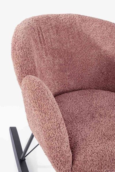 Schaukelsessel Sibilla aus Boucle-Stoff, klassisch, Rot, gepolstert, Kufen-Gestell Bild 2