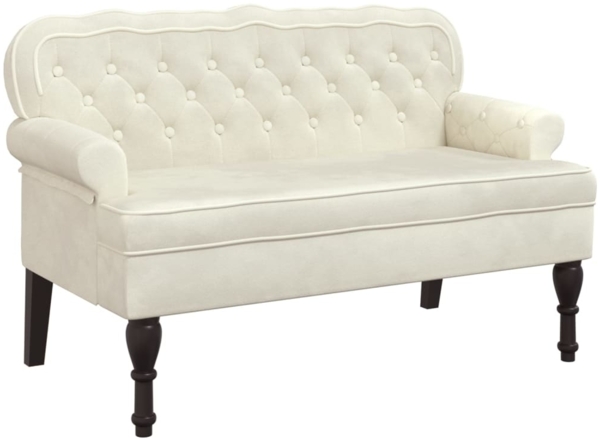 vidaXL Sitzbank mit Rückenlehne Creme 119,5x64,5x75 cm Samt 372163