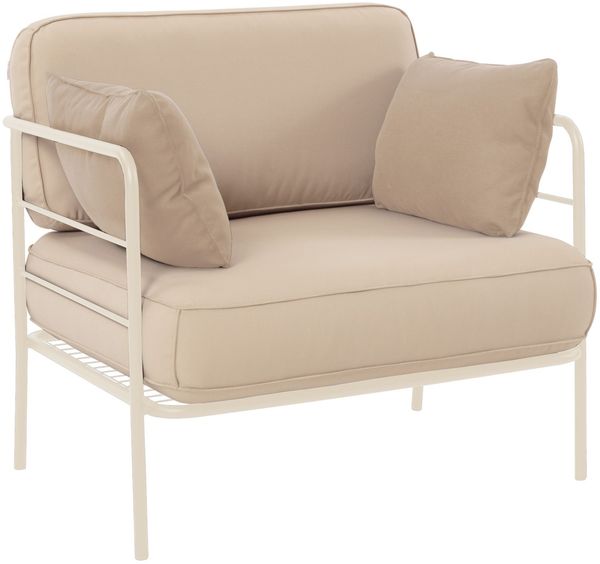 Selsey 'Preggel' Gartenstuhl mit wasserabweisendem Stoff, Beige/Creme ca. 80 x 80 x 79 cm
