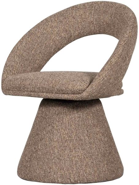 Esszimmerstuhl Winter aus Melange-Stoff, modern und drehbar, Natur, gepolsterte Beine